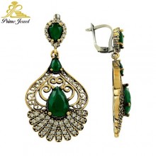 Gümüş Otantik Taşlı Küpe